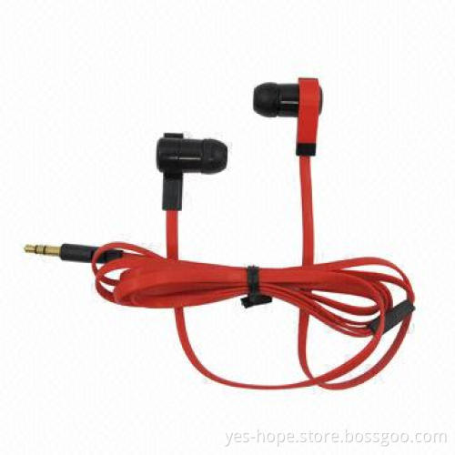 2013 Stylish Plastic Flat Wire Earphones for iPad, 20Hz-20kHz Frequency Response, 300mW Rated Power